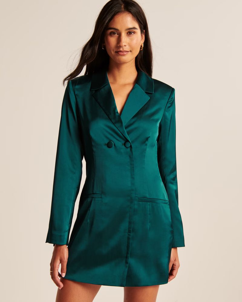 Women's Satin Blazer Mini Dress | Women's Up To 50% Off Select Styles | Abercrombie.com | Abercrombie & Fitch (US)