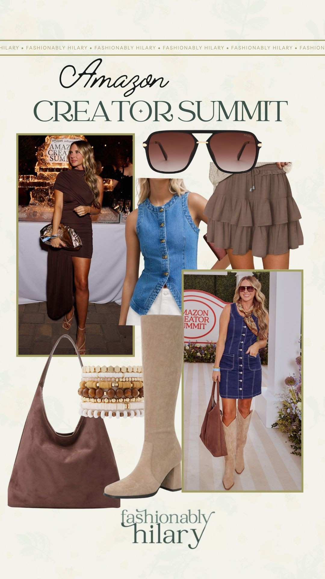 Y’all, your girl is tired from Palm Springs, but I am so incredibly thankful that I was invited to the Amazon Creator Summit. These outfits were so stinking cute and affordable. I am absolutely obsessed with this rich chocolate brown dress I wore. 
Amazon influencers, denim dress, ruffle skirt 
Casual mom outfit inspired, how to style denim dress, denim best, suede bag 

#LTKFindsUnder50 #LTKStyleTip #LTKParties