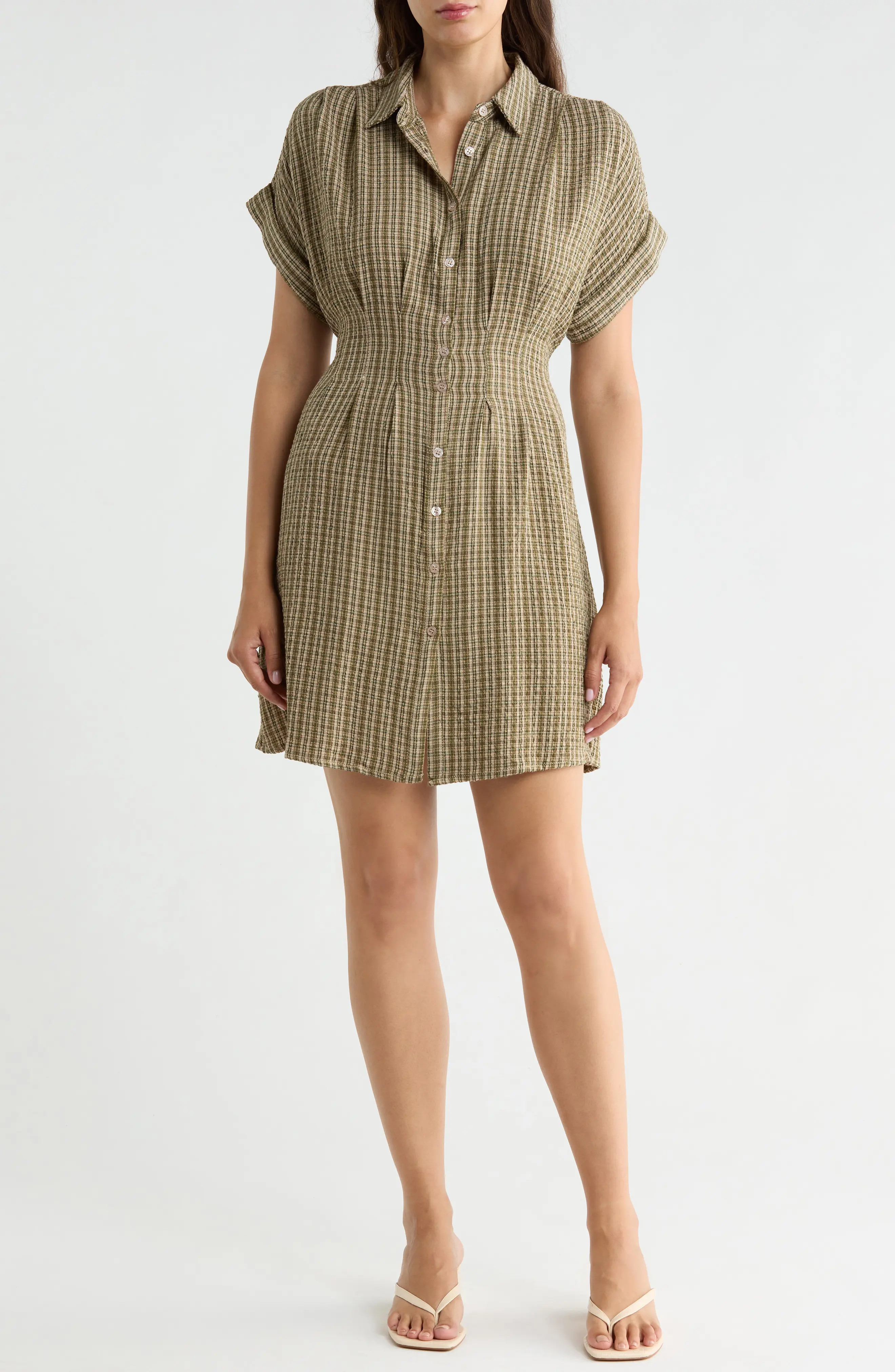 MAX STUDIO Roll Sleeve Shirtdress (Women) | Nordstromrack | Nordstrom Rack