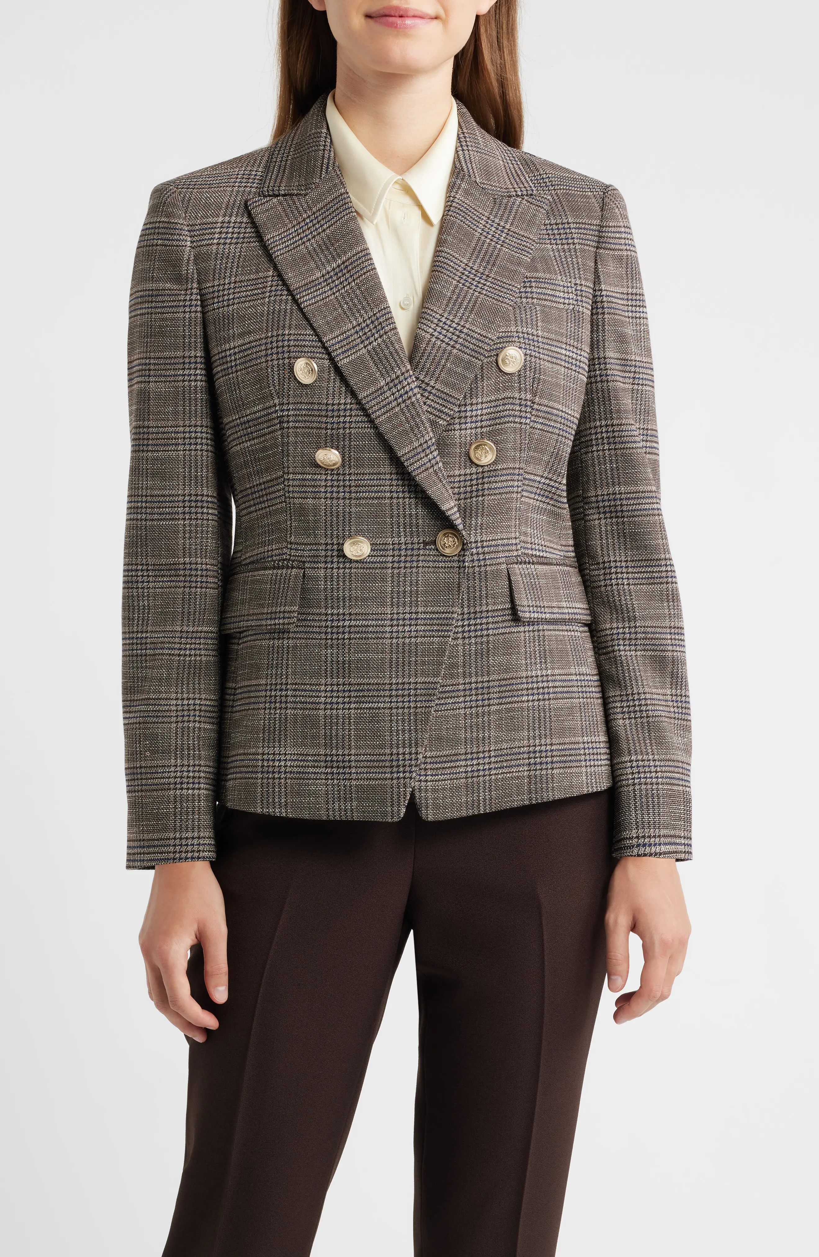 Tahari ASL Plaid Double Breasted Blazer (Women) | Nordstrom | Nordstrom