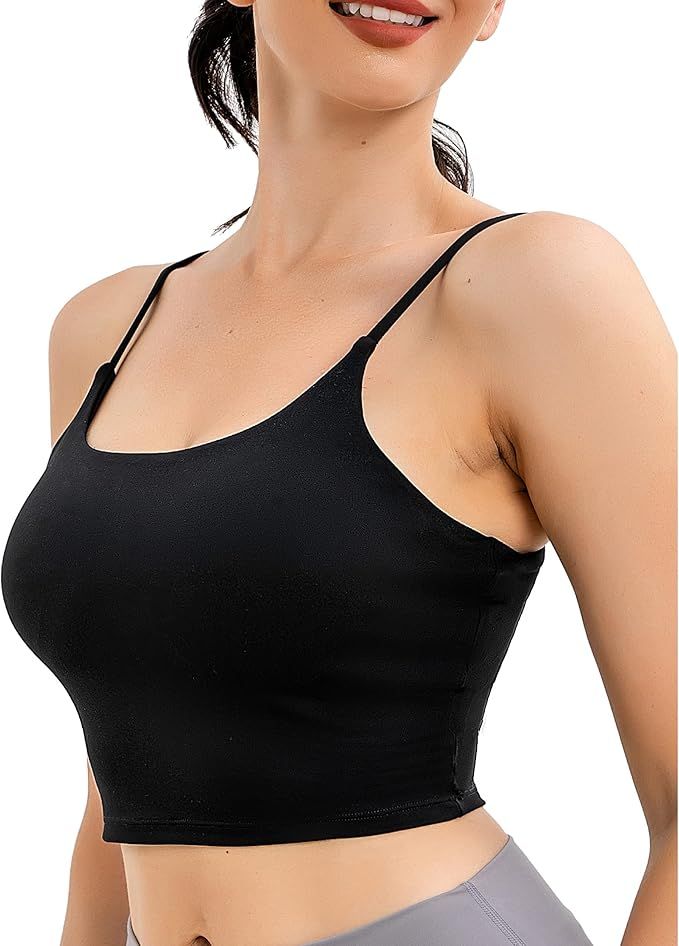 Ejoiefor Sports Bras for Women, Padded Tank Tops Workout Yoga Gym Tops | Amazon (US)