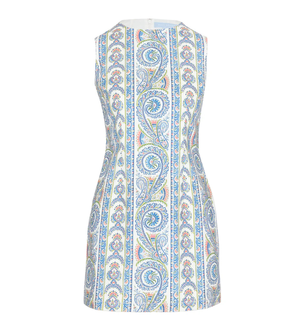 The Viola Dress in Blue Corsica Paisley | Over The Moon