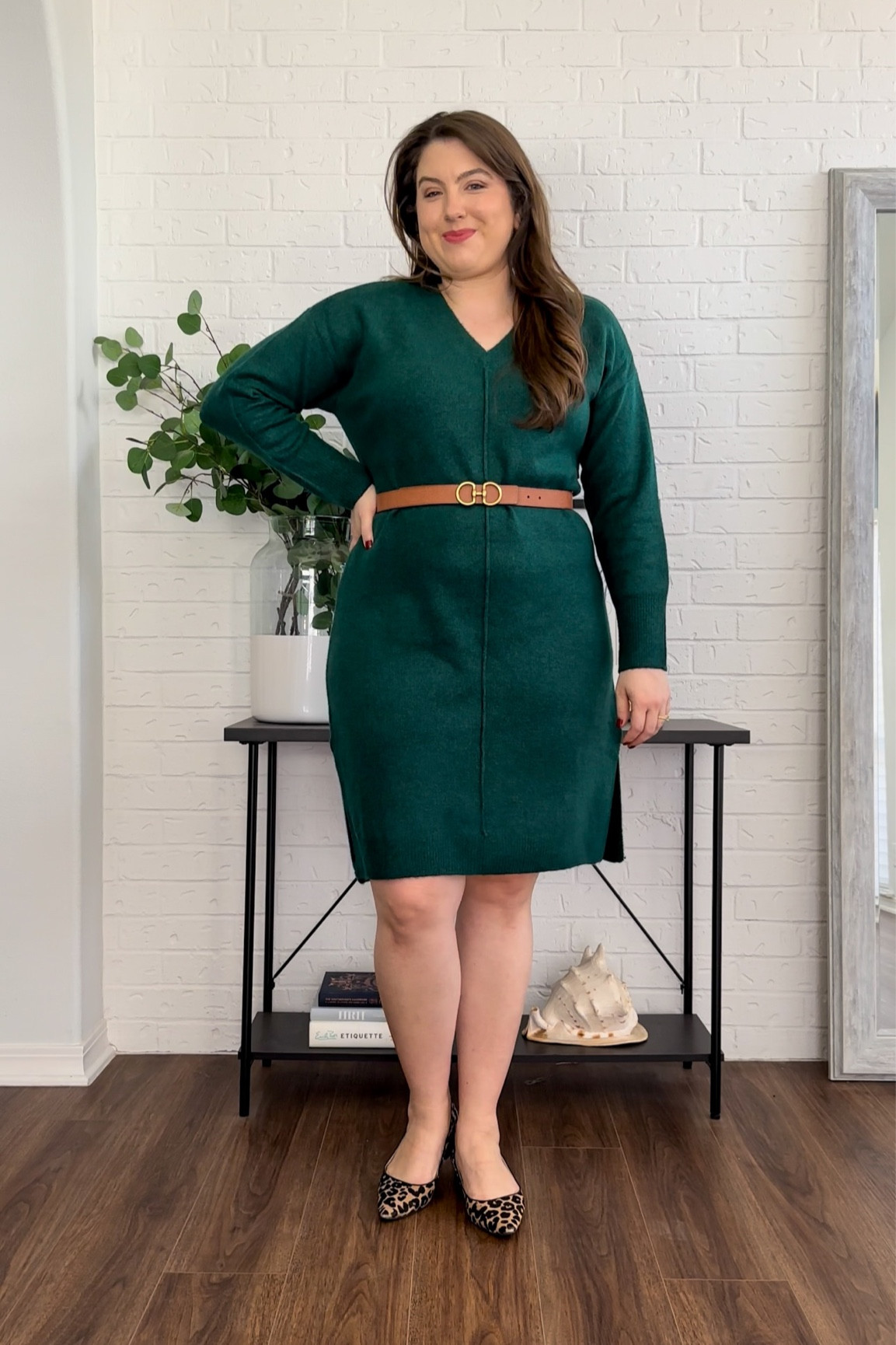 green office dress Green Belted Half Sleeve Collared Wiggle Office Dress – Pretty Kitty Fashion
