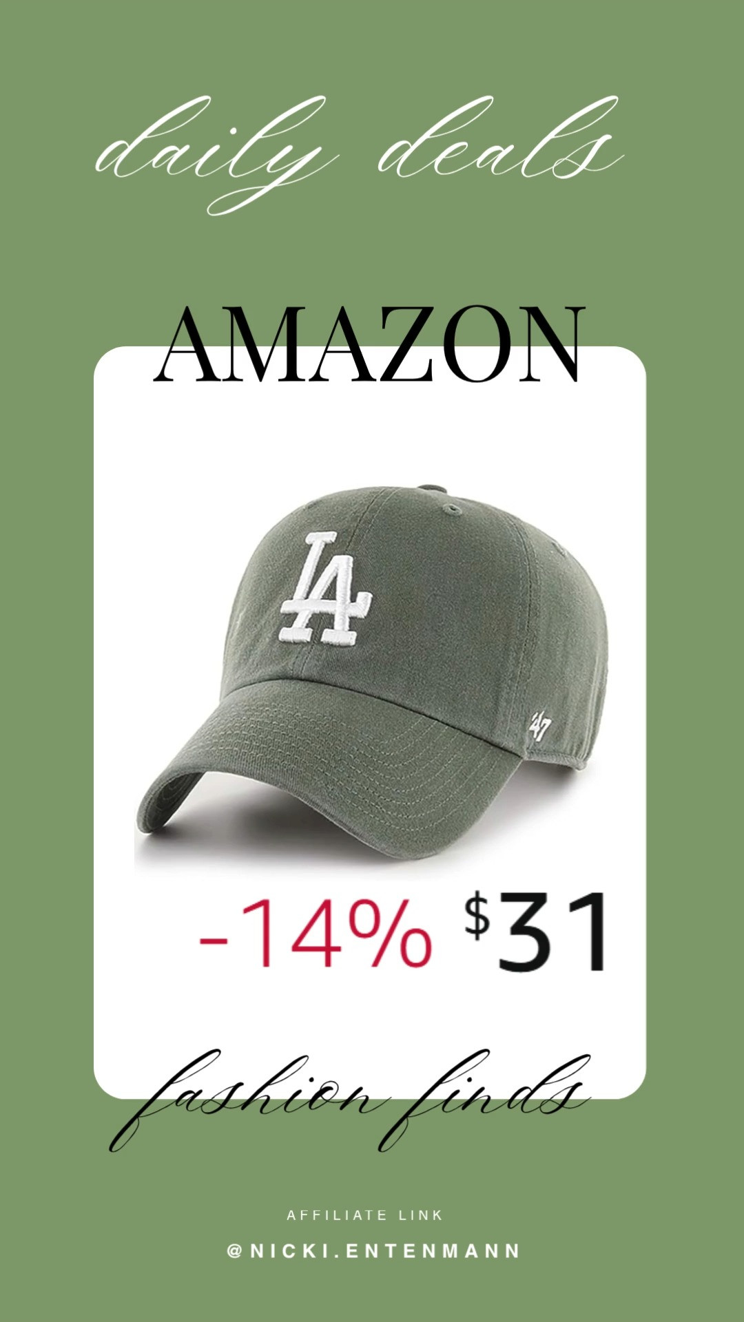 47 Brand MLB moss green clean up cap with adjustable strap brings sporty charm and everyday comfort. Rock the primary logo, stay casual, and enjoy timeless baseball vibes 🧢⚾🌿

#47brand #MLBcap #baseballhat #adjustablestrap #mossgreen #primarylogo #sportystyle #casualwear #womensfashion #mensfashion 

 #LTKHome #LTKWorkwear #LTKTravel