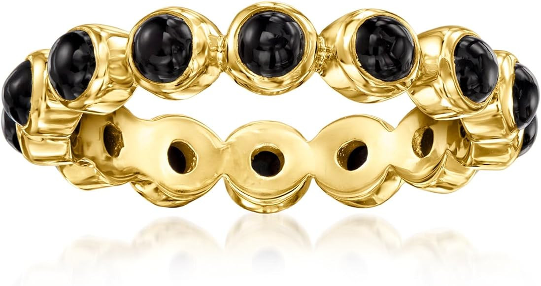 Ross-Simons Onyx Eternity Band in 18kt Gold Over Sterling | Amazon (US)