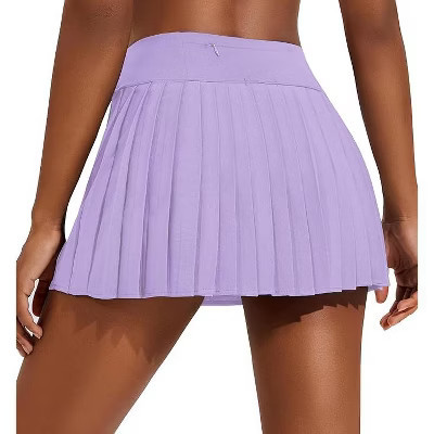 Pinspark Women Tennis Skirt with Pockets High Waisted Running Skirts 14" Golf Skort Quick Dry Athletic Skorts-Purple-L | Target