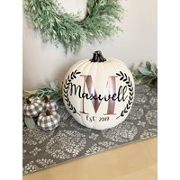 Autumn Wedding Decor, Decorations For Wedding, White Pumpkins Personalized, Keepsake, Custom Decor | Etsy (US)