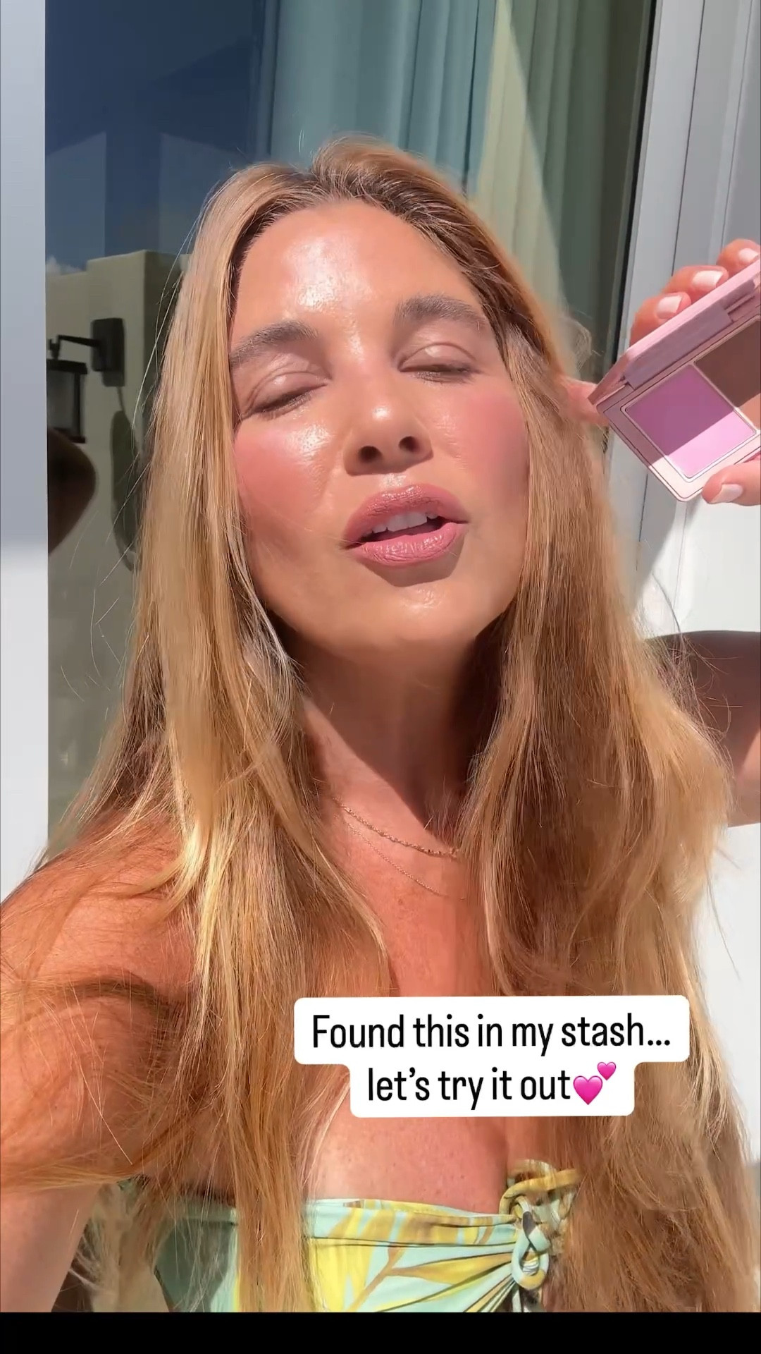 Blush is Westman Atelier Tulle&Truffle 
Foundation: Maxine’s Revenge French Face in medium sand and medium deep sand over Revision SPF. Lip is D&G brownie nude lip liner + Armani 503 lipstick 
Hair is Académie Hair Sea Glass 
