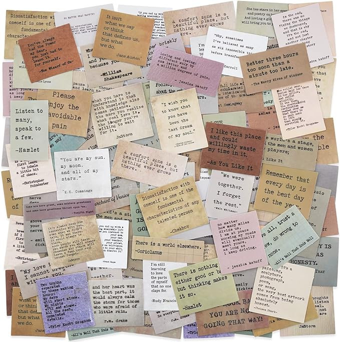 LakoArt 180 Pieces Retro Typewriter Style Motivational Quotes Stickers, Inspirational Vintage Jou... | Amazon (US)