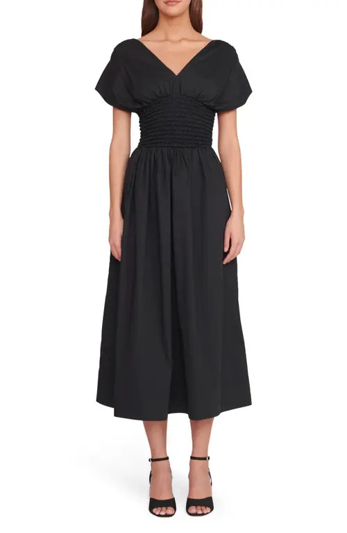 STAUD Jackson Fit & Flare Dress in Black at Nordstrom, Size Medium | Nordstrom