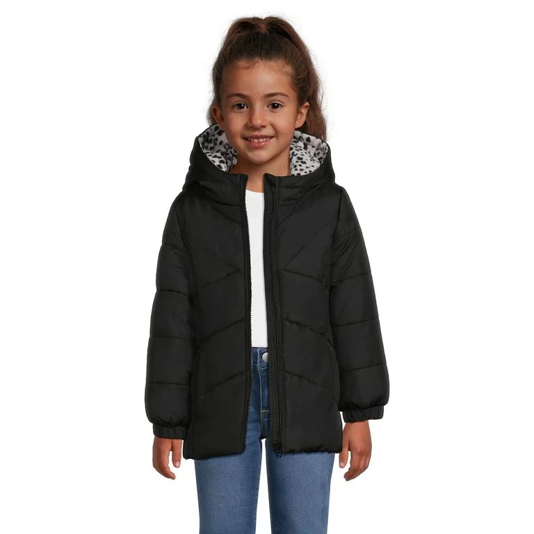 Weather Tamer Girls Long Sleeve Hooded Winter Puffer Coat, Sizes 4-16 | Walmart (US)