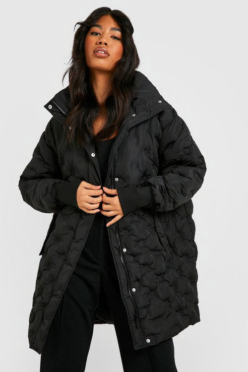 Circle Quilted Cocoon Puffer | Boohoo.com (UK & IE)