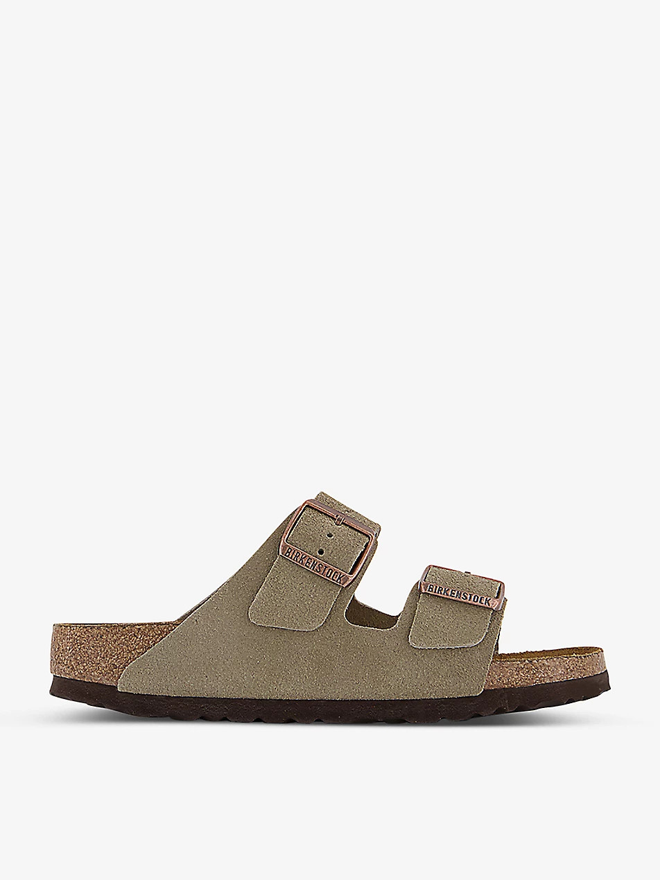 Arizona logo-engraved suede sandals | Selfridges