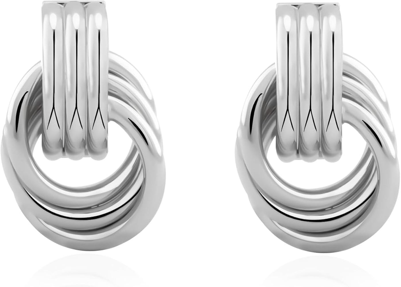 Chunky Small Knot Earrings Gold Silver Geometric Earrings for Women Dainty Gold and Silver Plated... | Amazon (US)