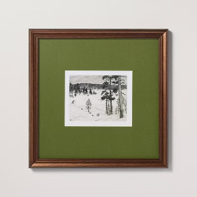 12"x12" Countryside Skier Framed Christmas Wall Art - Hearth & Hand™ with Magnolia | Target