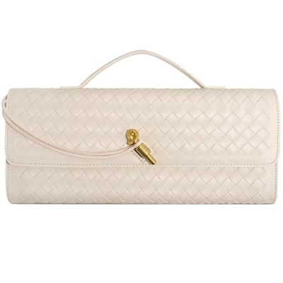Woven Clutch Purses for Women, Formal Satchel Leather Evening Bag Shoulder Handbag, Cream White | Target