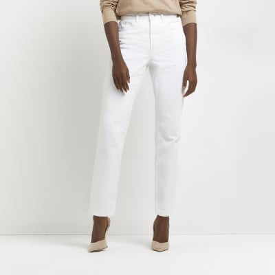White high waisted straight jeans | River Island (UK & IE)