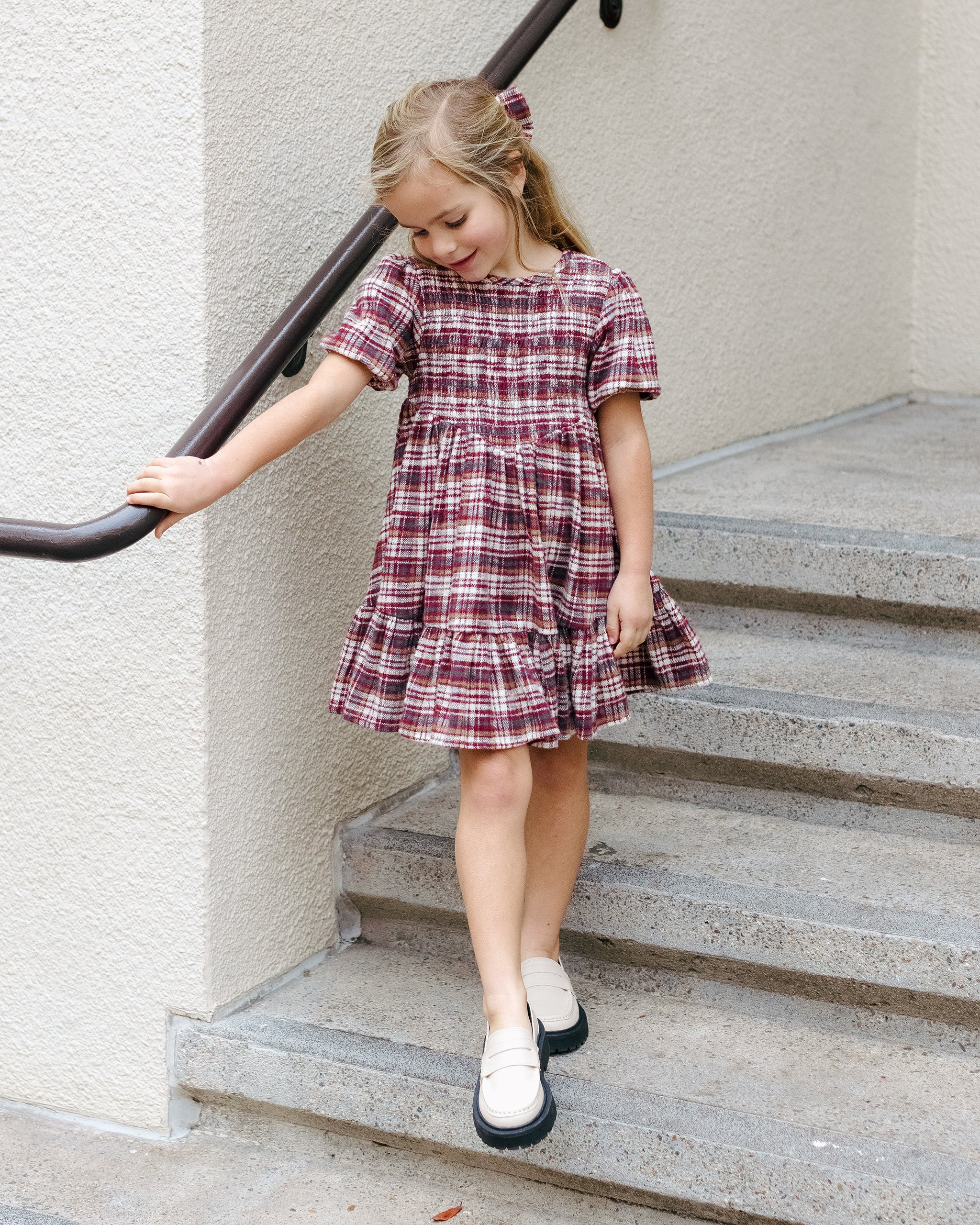 India Dress || Burgundy Plaid | Rylee + Cru