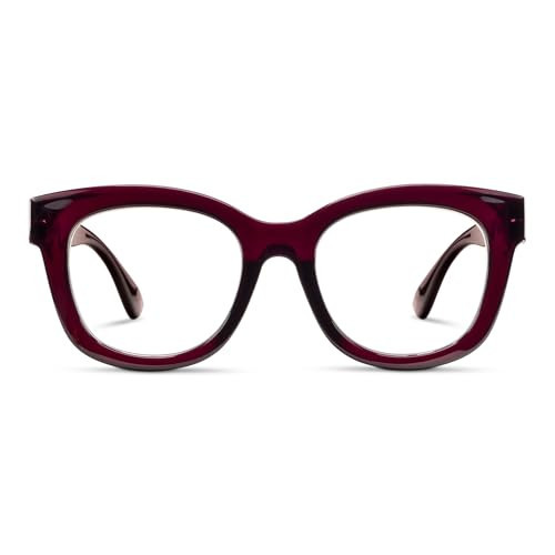 Peepers by PeeperSpecs Women's Center Stage Focus Soft Square Reading Glasses, Dark Cherry, +2.50 + 2.5 | Amazon (US)