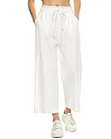 Sidefeel Women Drawstring Elastic Waist Palazzo Wide Leg Pants with Pockets | Amazon (US)