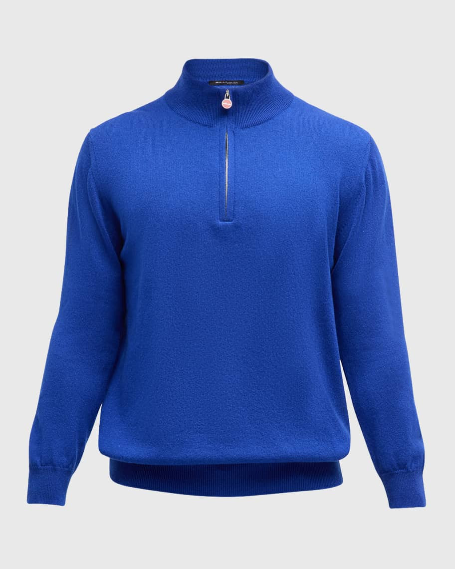 Kiton Men's Cashmere Quarter-Zip Sweater | Neiman Marcus