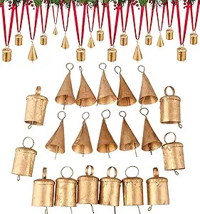 Set of 20 Christmas Bells for Decoration - Small Jingle Bells, Witch Bells, and Indian Tin Bells ... | Amazon (US)