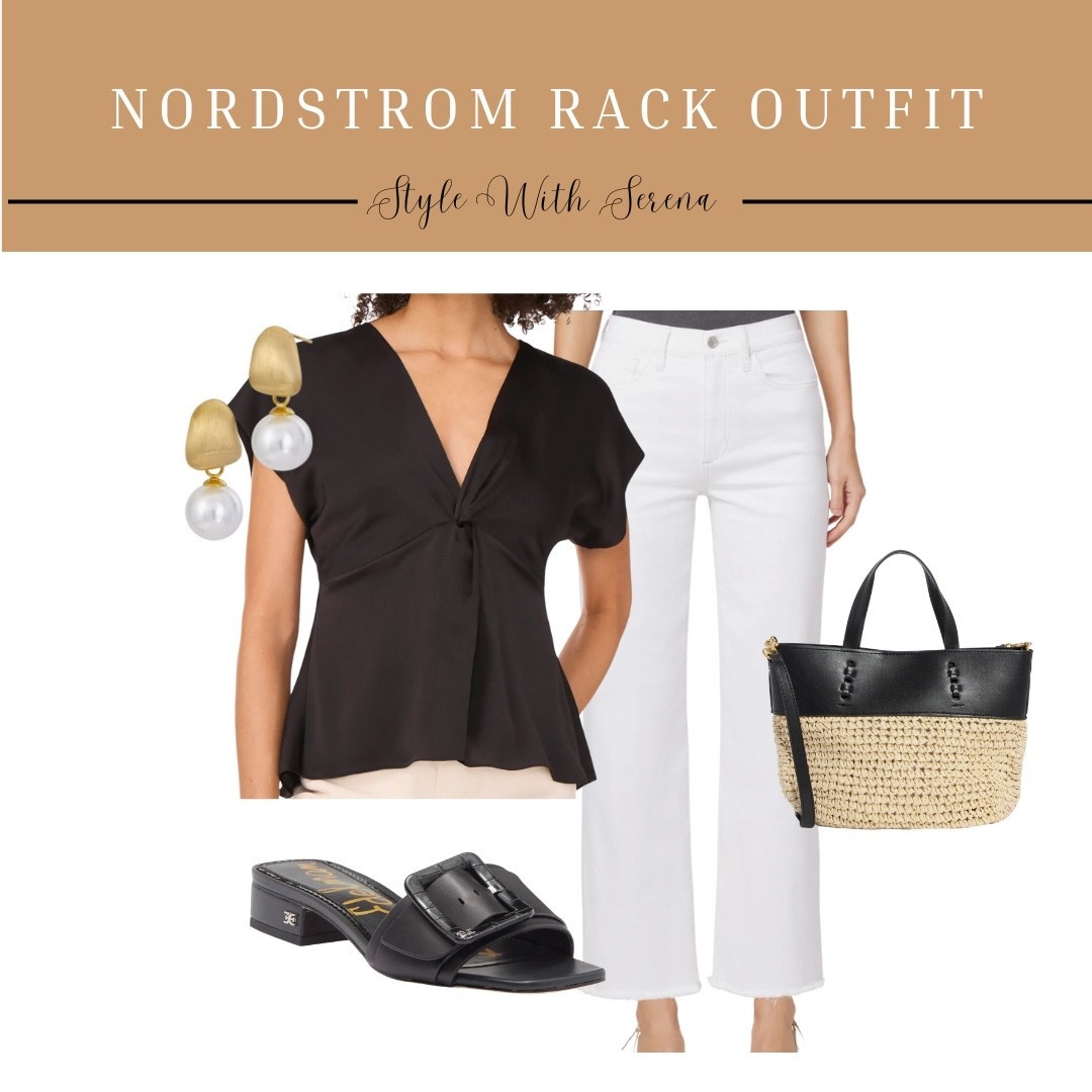Nordstrom rack outfit 
Nordstrom rack finds 
Nordstrom style 
White jeans 
Summer outfit 
Handbag 

#LTKOver40 #LTKSaleAlert #LTKSeasonal