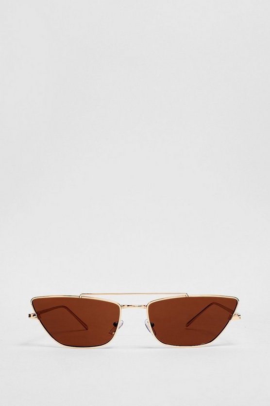 Slim Cat Eye Tinted Sunglasses | Nasty Gal (US)