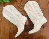 Vintage Ivory Western Boots / Navajo Boots / 70s Boots / Cowgirl /rockabilly / Size 8 / 8.5 - Ets... | Etsy (US)