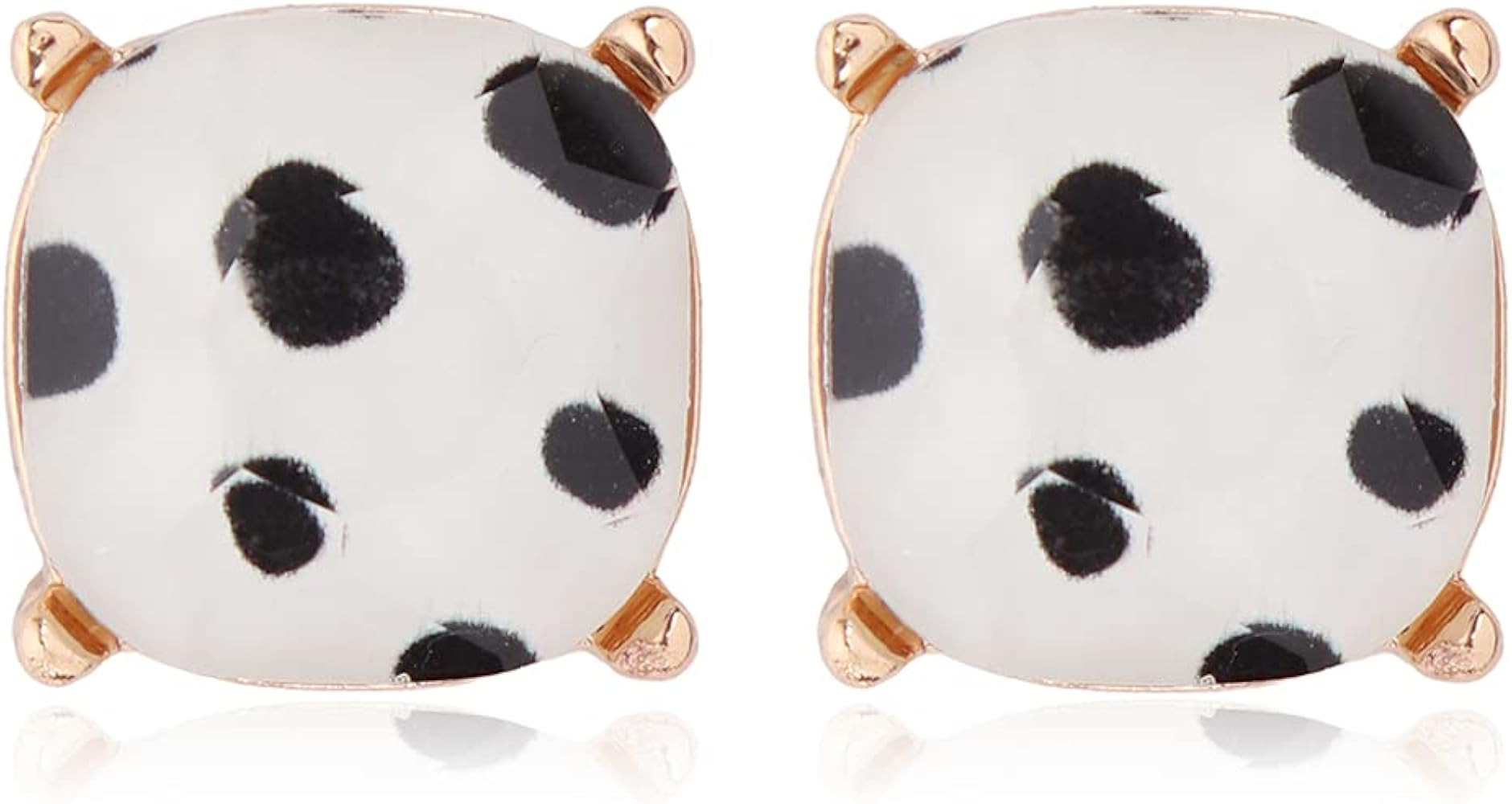 Faceted Jewel Statement Stud Earrings - Square Cushion Cut Sparkly Sequin Confetti Glitter, Opale... | Amazon (US)