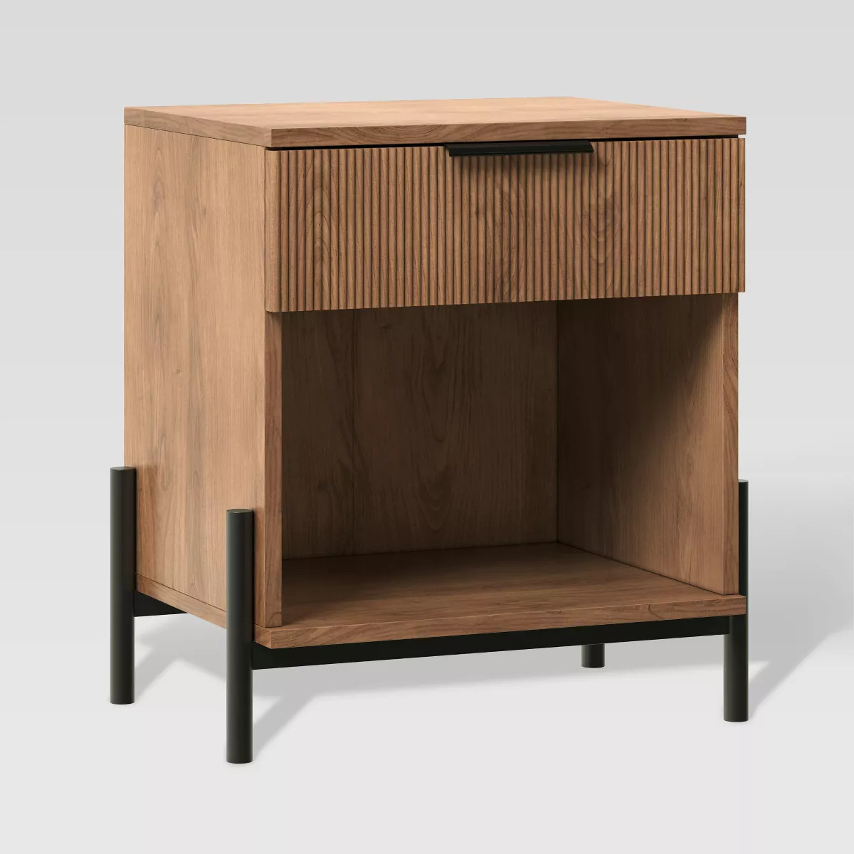 Modern Boho Fluted 1 Drawer Storage Nightstand - Saracina Home | Target