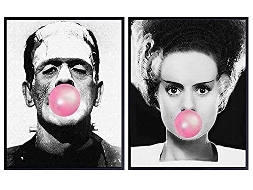 Frankenstein Scary Movie Wall Art - Home Theater Decor - Vintage Hollywood Monster Horror Movie -... | Amazon (US)