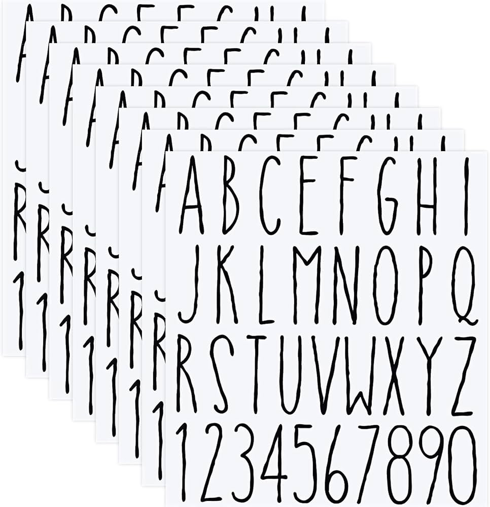 8 Sheets Vinyl Letter Stickers Letters Decals Self-Adhesive Vinyl Numbers Kit Alphabet Stickers M... | Amazon (US)