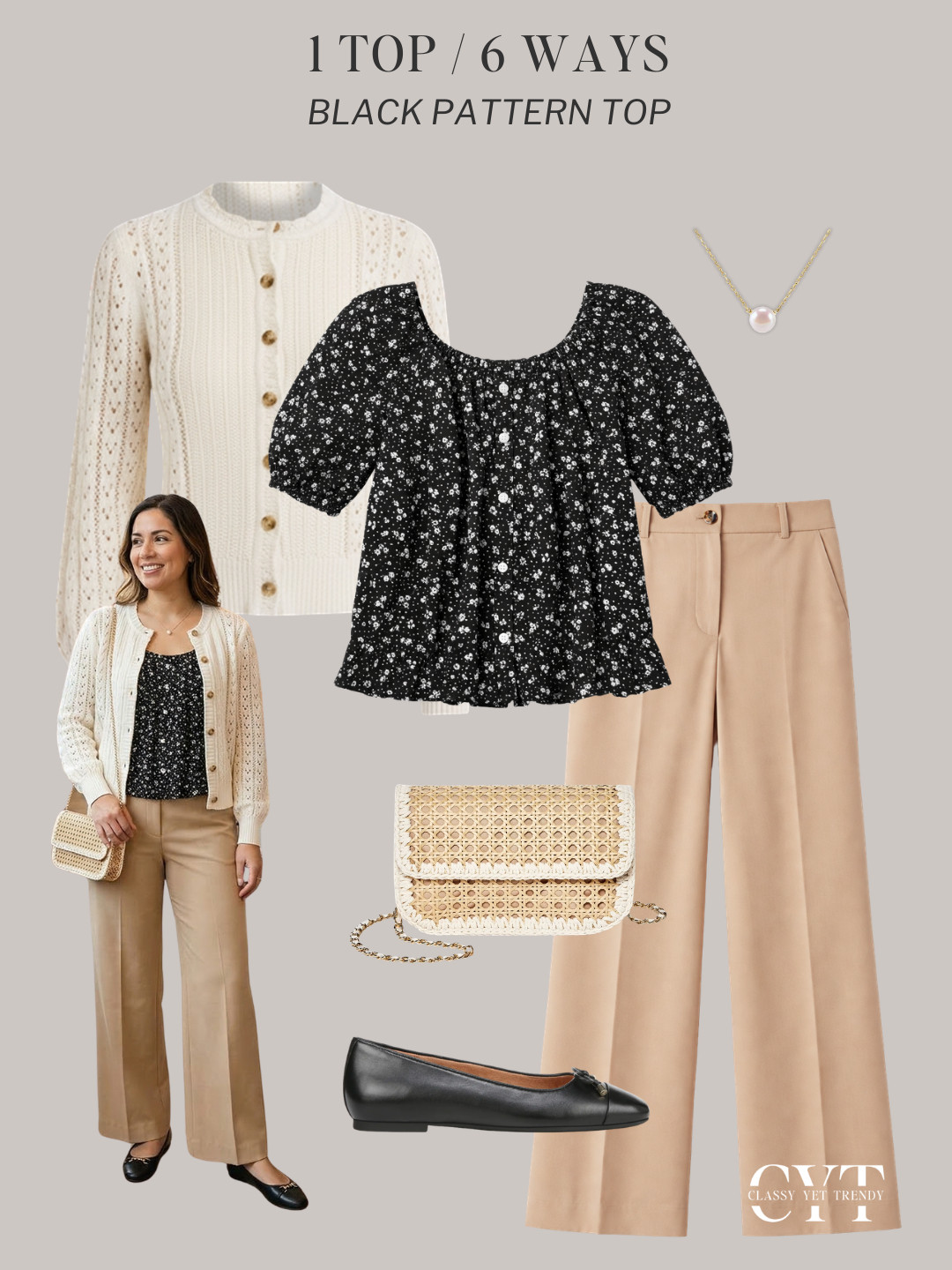 1 Top, 6 Ways - French Minimalist Spring Outfits 🌸 Mix and match this affordable top from Target  in 6 outfits 🎉 All the clothes, shoes and accessories are in the French Minimalist Spring 2026 wardrobe in the Classy Yet Trendy Store ✔️
 
black pants, trench coat, loafers, white jeans, gray cardigan, slingback flats, tote, cardigan, ballet flats, rattan bag, blazer, straight jeans, pumps

#smartcasual #blazeroutfit #styleideas #everydaychic #neutralstyle 

 