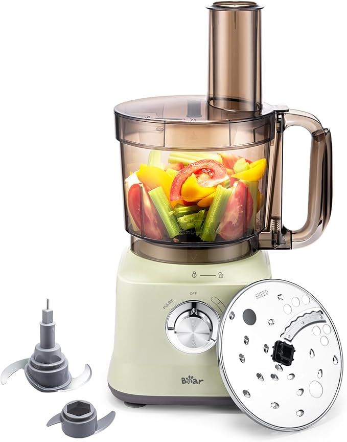 Bear Food Processors, 800W Multifunctional Vegetable Chopper & Meat Grinder for Slicing, Shreddin... | Amazon (US)