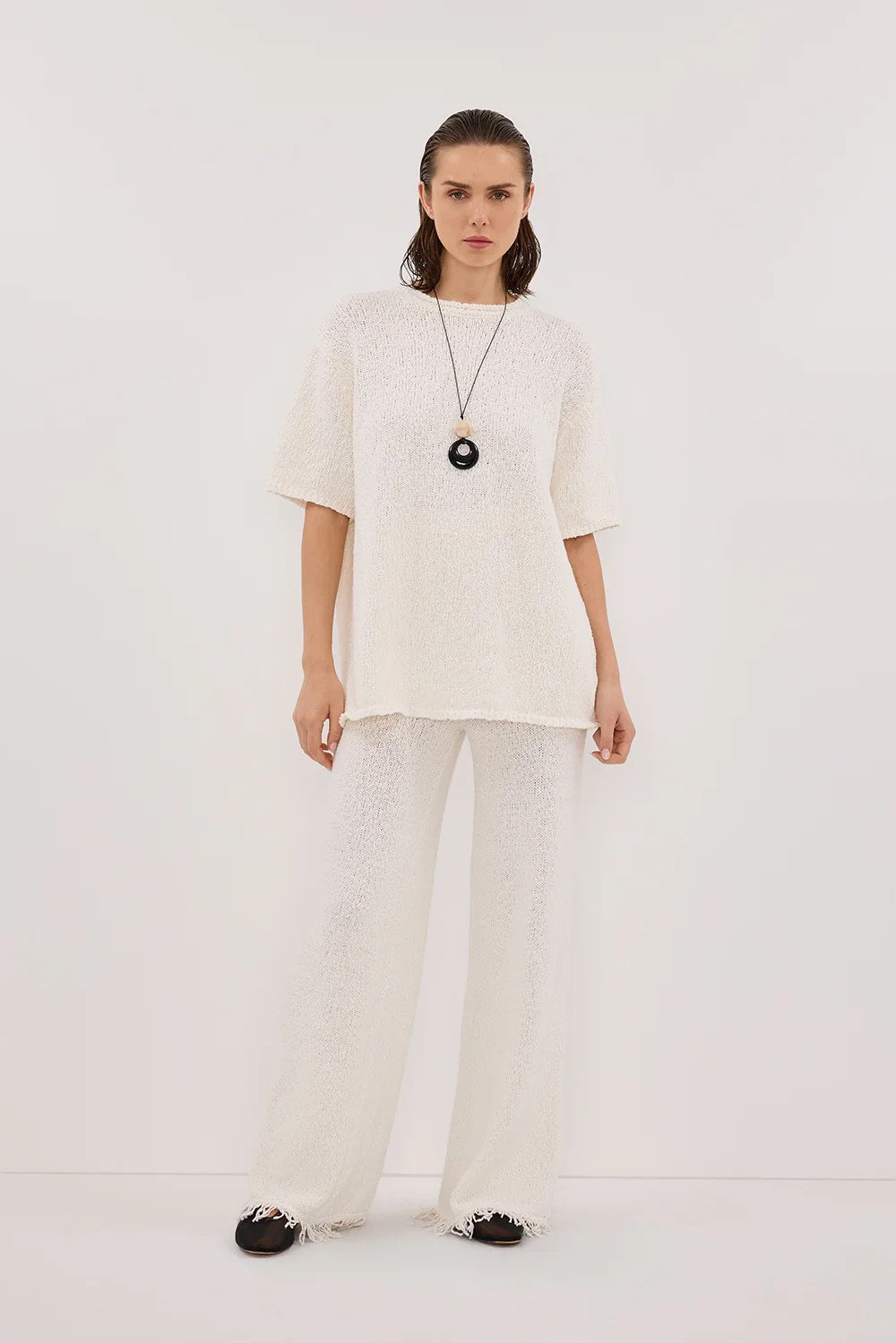 SUE OFF WHITE KNIT TEE | DISSH