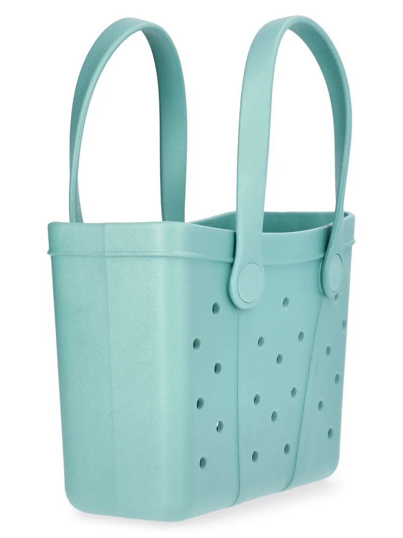 Time and Tru Women's Lightweight Mini Beach Tote Bag, Teal | Walmart (US)