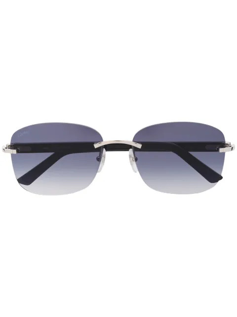 Cartier Eyewear C Décor Rimless rectangular-frame Sunglasses - Farfetch | Farfetch Global