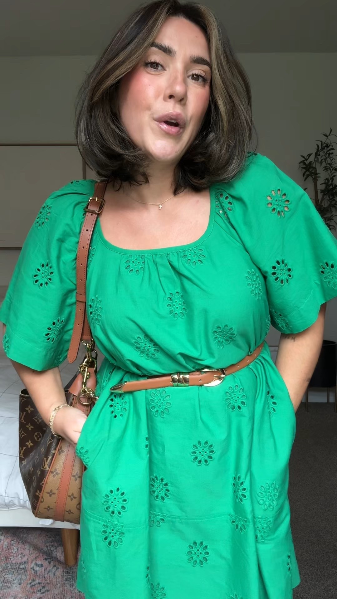 The perfect little summer to fall dress! It can be worn with or without belt. I’m wearing a large but need to exchange for a medium. Midsize mom style, workwear idea. 

#LTKSeasonal #LTKWedding #LTKMidsize