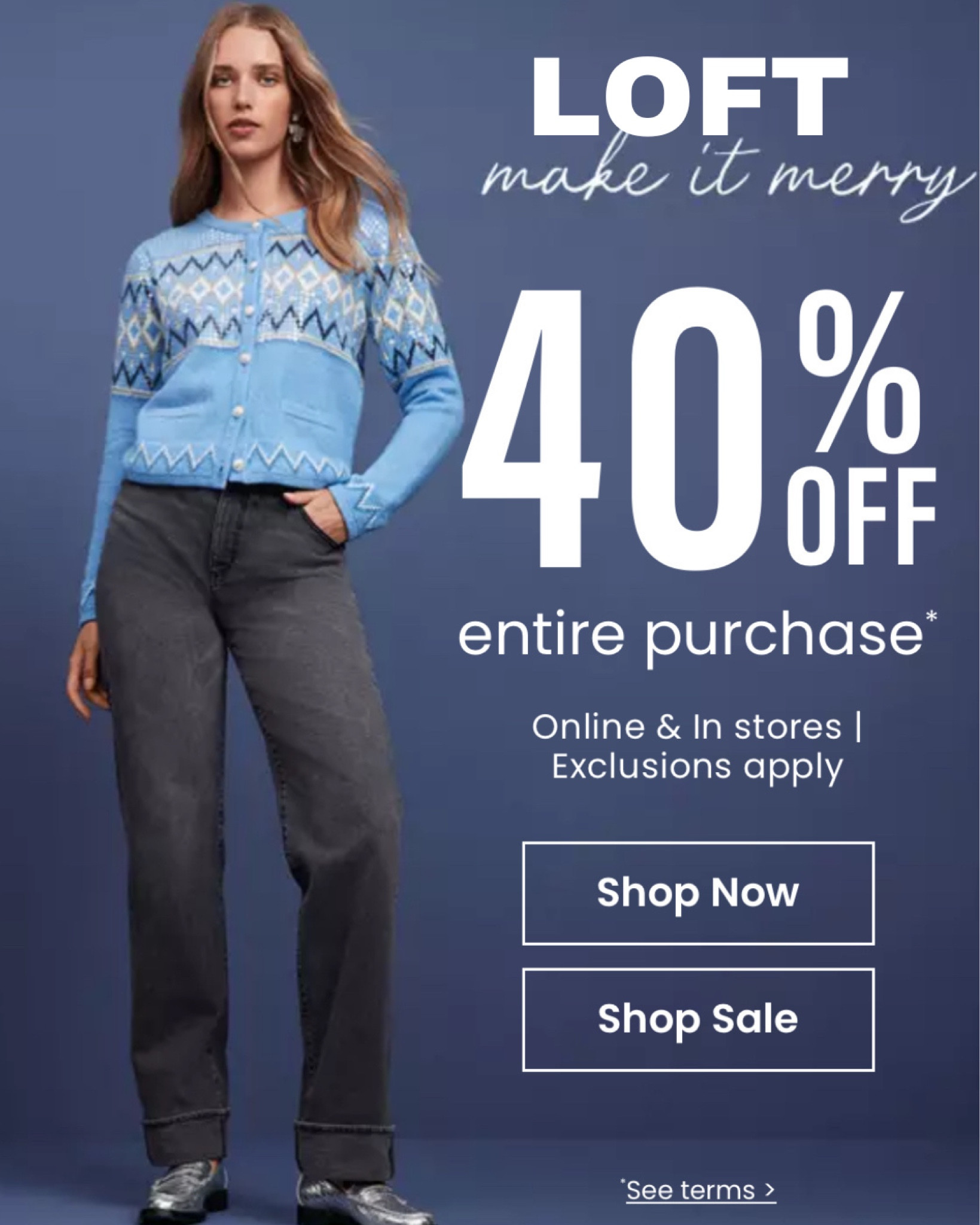 SALE now at LOFT
40% OFF all your favorites !!! 🎉 
Please just tap any Photo to shop & SAVE Site Wide!!
Holiday Outfits - Travel Outfit - Gifts 🎁 #LTKCyberWeek

Follow my shop @fashionistanyc on the @shop.LTK app to shop this post and get my exclusive app-only content!

#liketkit #LTKGiftGuide #LTKHoliday #LTKSaleAlert #LTKFindsUnder50 #LTKSeasonal #LTKParties
@shop.ltk
https://liketk.it/4ZZ9c