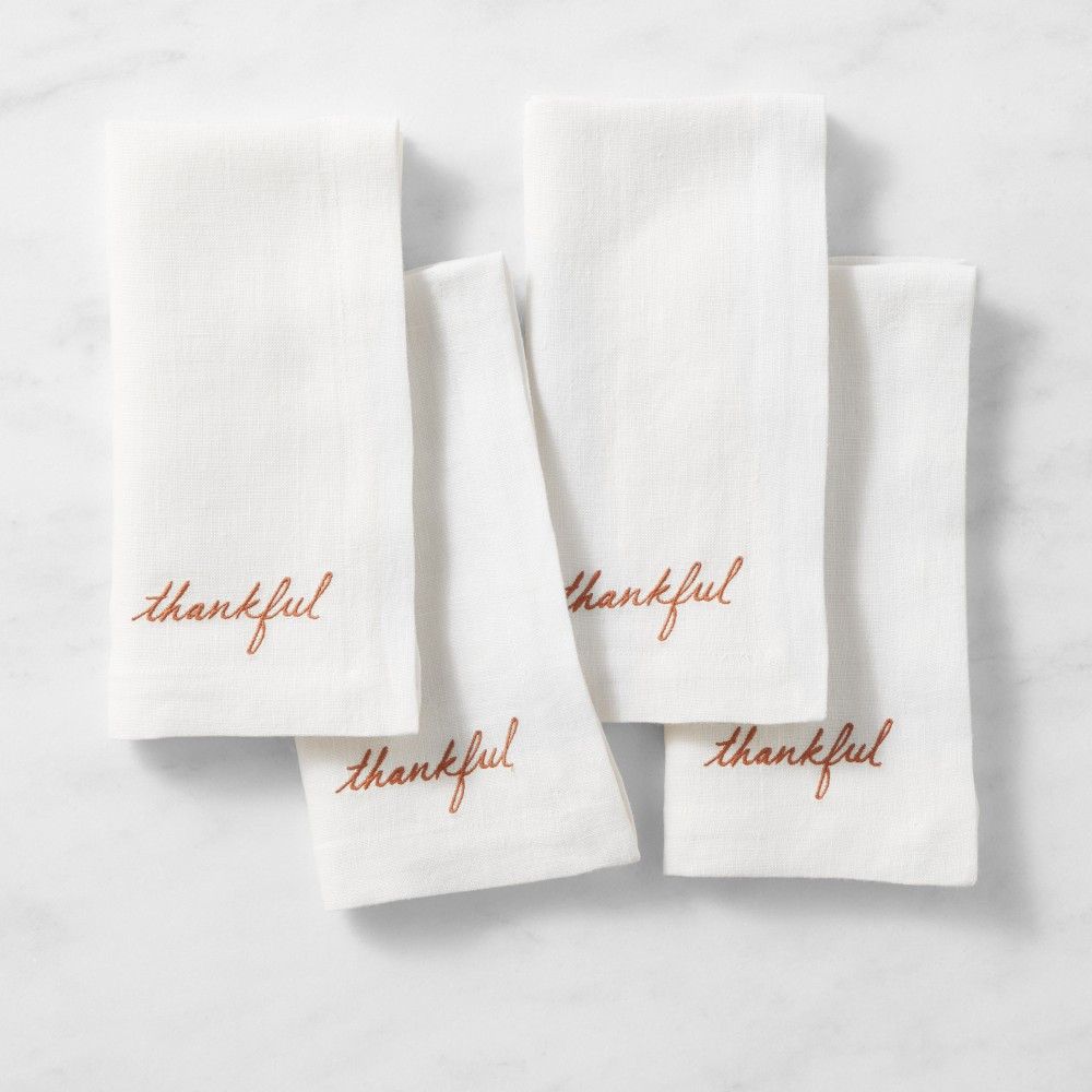Thankful Napkins, Set of 4 | Williams-Sonoma