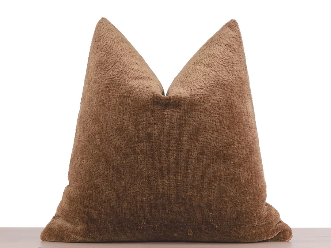 Saddle Brown Pillow Cover Textured Super Soft Pillowcase - Etsy | Etsy (US)