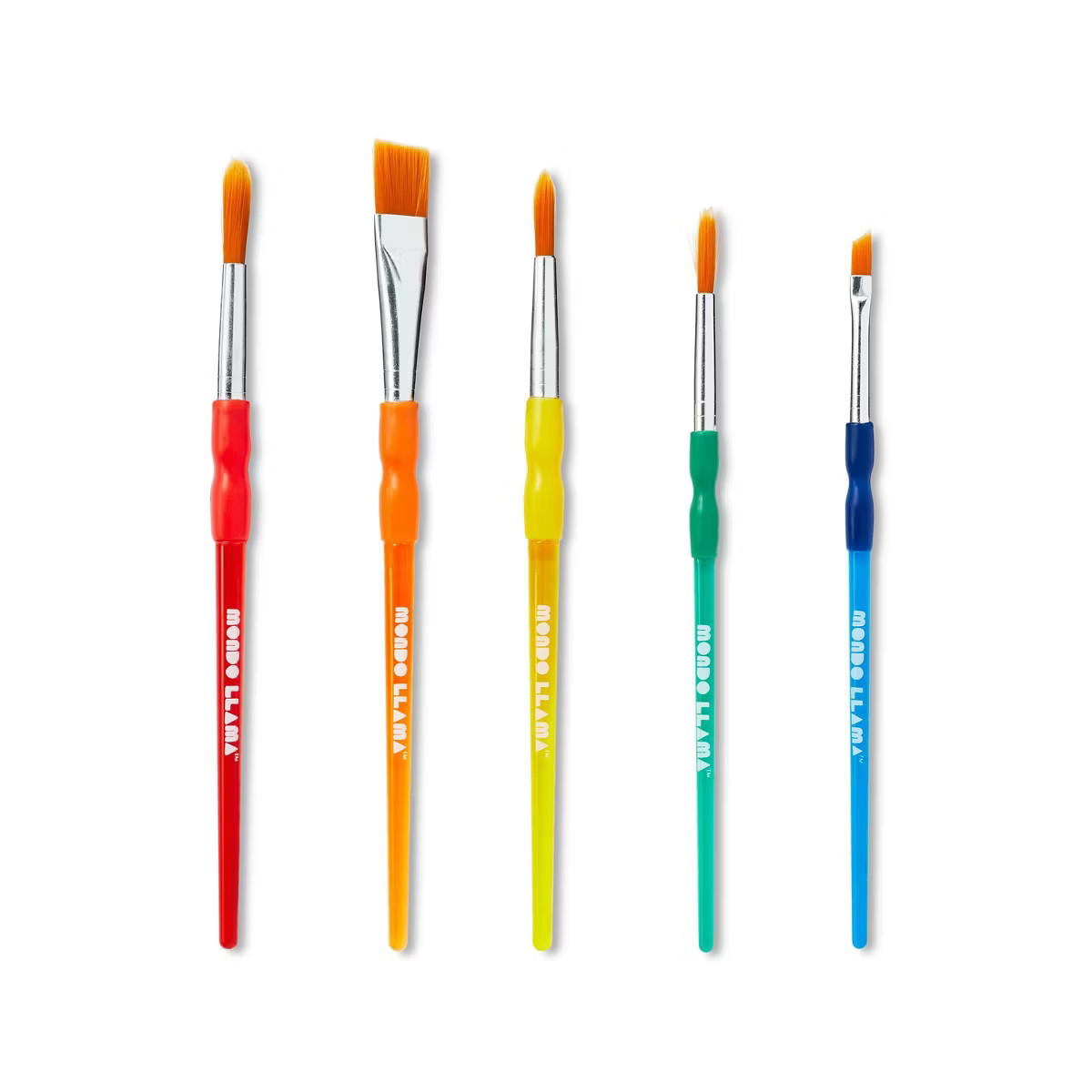 5ct Paintbrush Set - Mondo Llama\u2122: Multicolor Artist Brushes for Watercolor, Round & Flat, 6... | Target