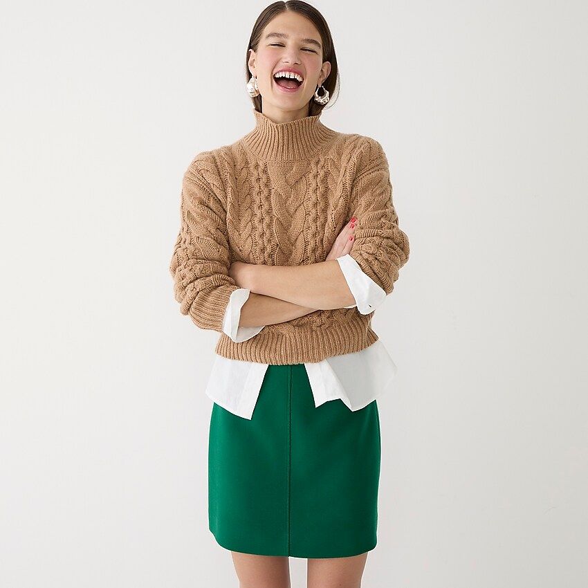 Natasha skirt in double-serge wool | J.Crew US