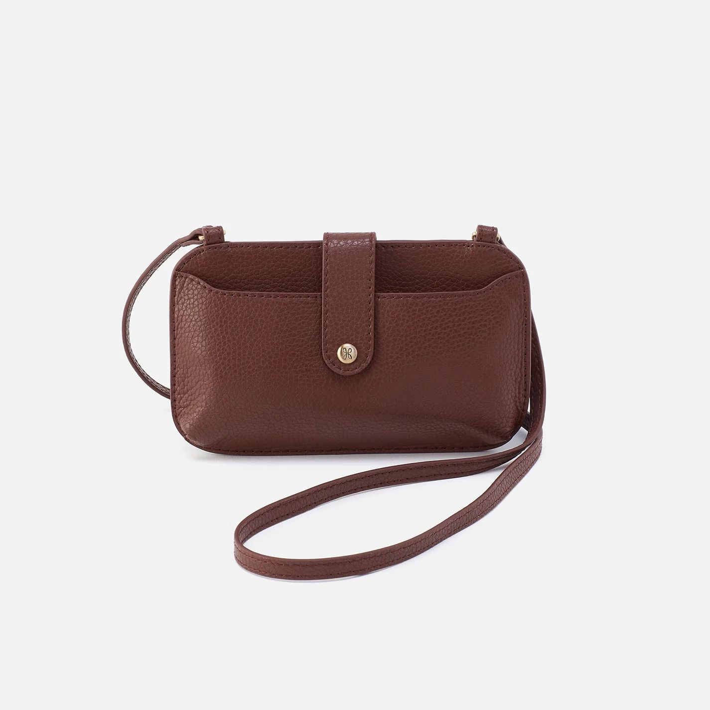 Vida Phone Crossbody in Micro Pebbled Leather - Chocolate | HOBO Bags