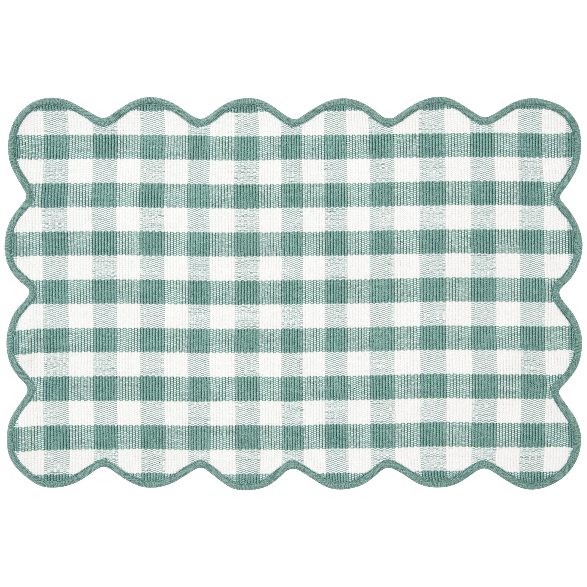 Way To Celebrate 24X36 Scallop Green Polyester Outdoor Layering Rug - Walmart.com | Walmart (US)