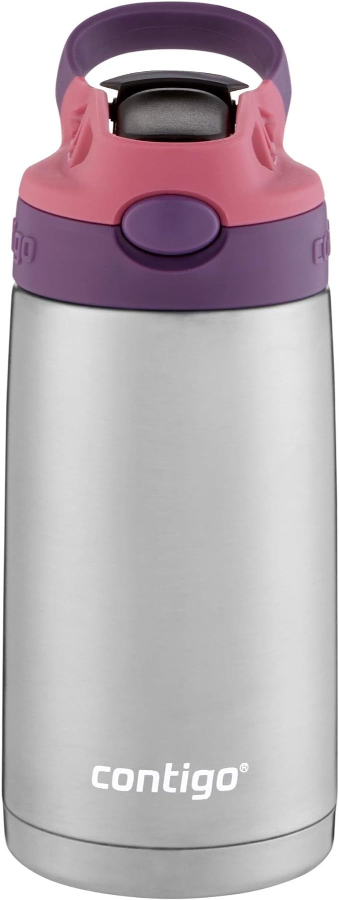 Contigo Kids Stainless Steel Water Bottle with Redesigned AUTOSPOUT Straw, 13 oz, Eggplant & Punc... | Amazon (US)