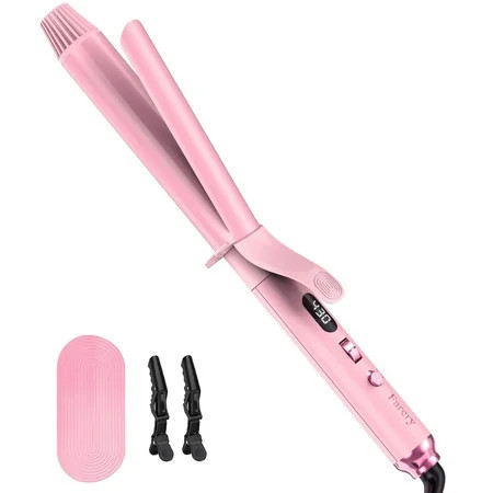 FARERY Long Barrel Curling Iron 1-1/4 inch, Extra Long Ceramic Curling Iron for Thin Hair, Pink | Walmart (US)