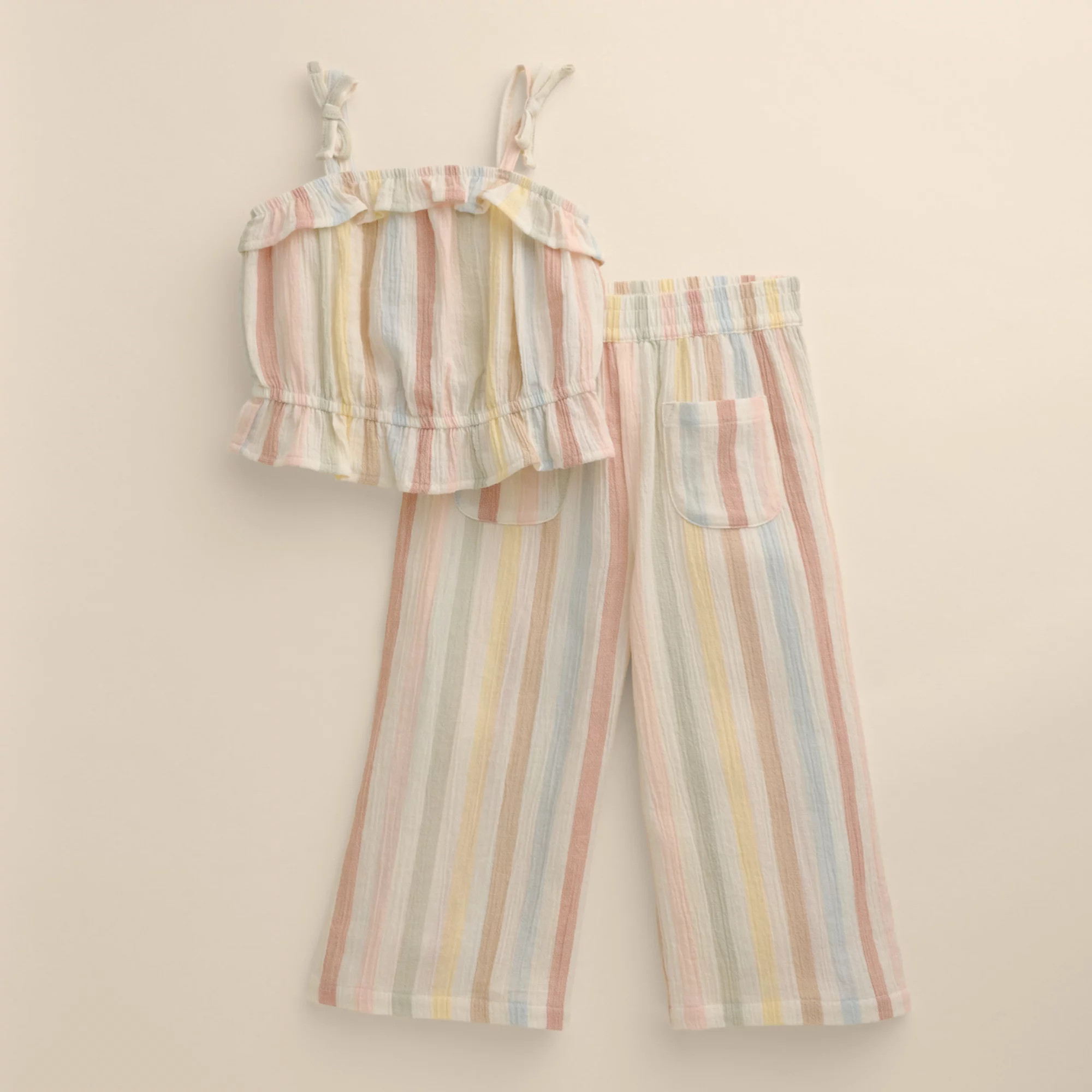 Baby & Toddler Girl Little Co. by Lauren Conrad 2-pc. Woven Ruffle Tie Tank & Pants Set | Kohl's