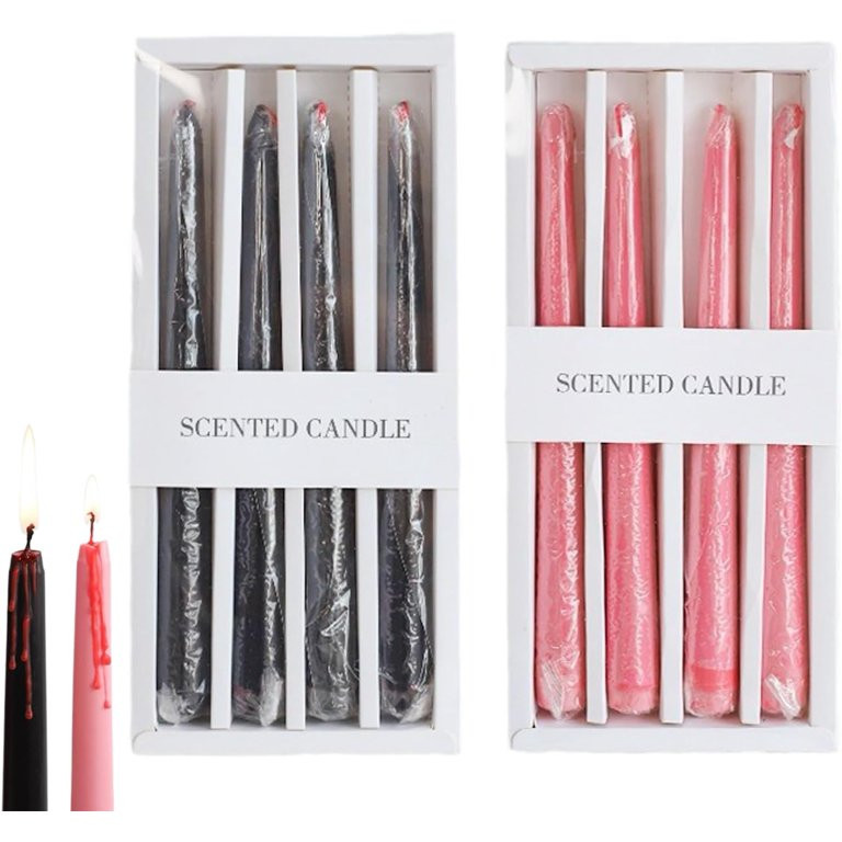 Halloween Bleeding Taper Candles,Bleeding Candles Halloween,Halloween Taper Candles,Black Taper C... | Walmart (US)
